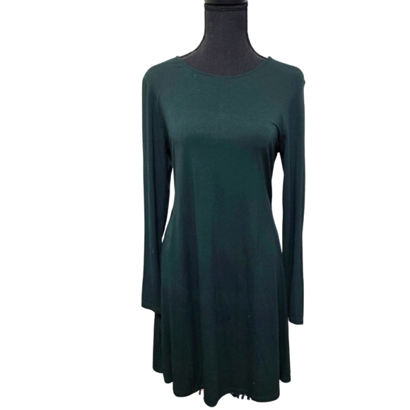 Old Navy NWT Dark Green Long Sleeve Dress Size Medium - Picture 1 of 6